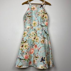 Mac Duggal IEENA Floral Bird Print Dress